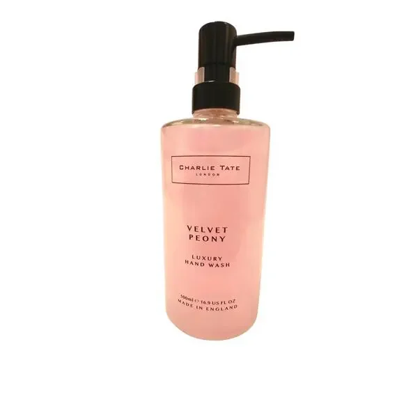 Charlie Tate London VELVET PEONY Luxury HAND WASH Glass Bottle PUMP 16.9 oz